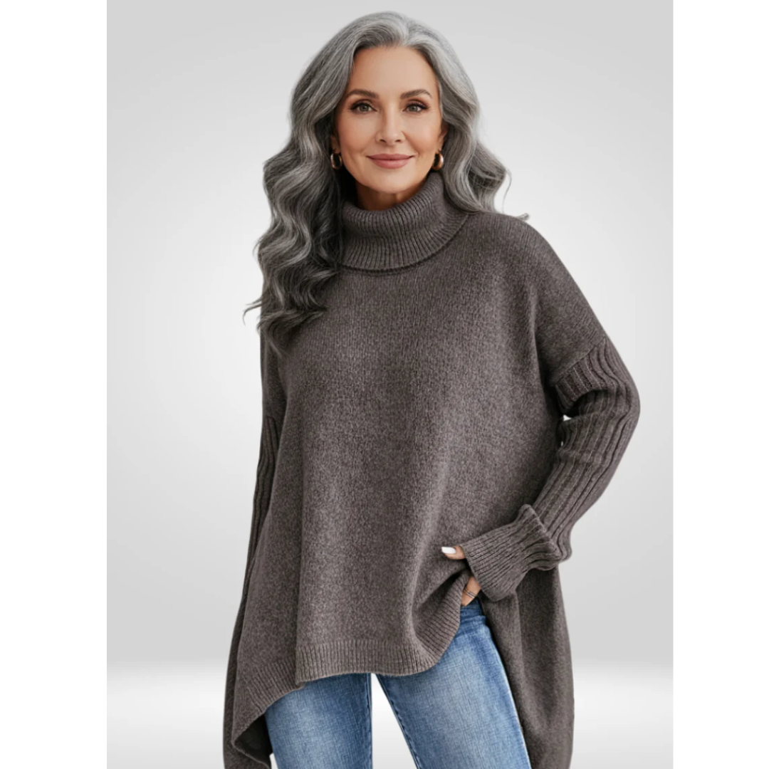 The Adriana — Oatmeal Turtleneck Sweater