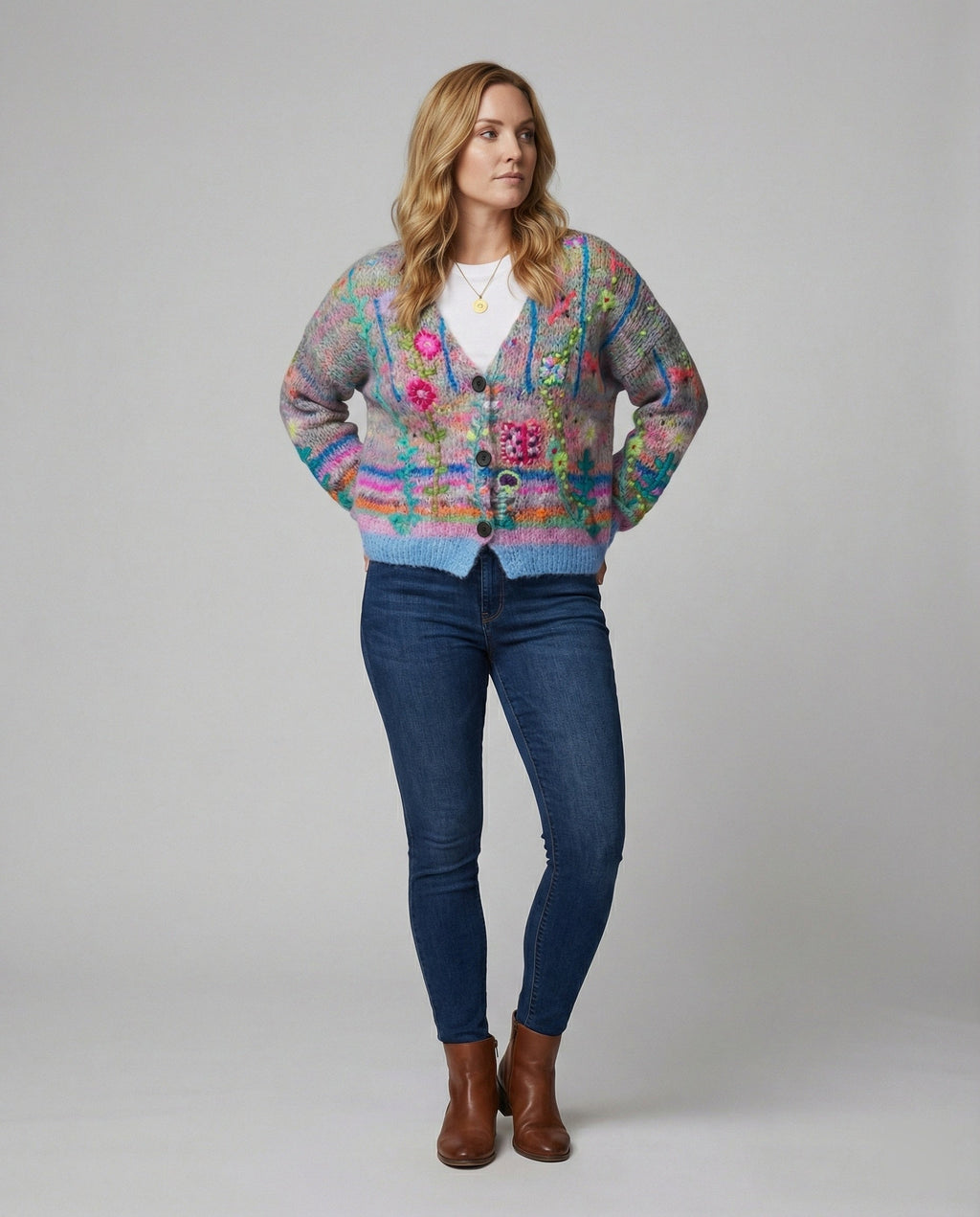 The Liora Cardigan — Cerulean Plush Knit