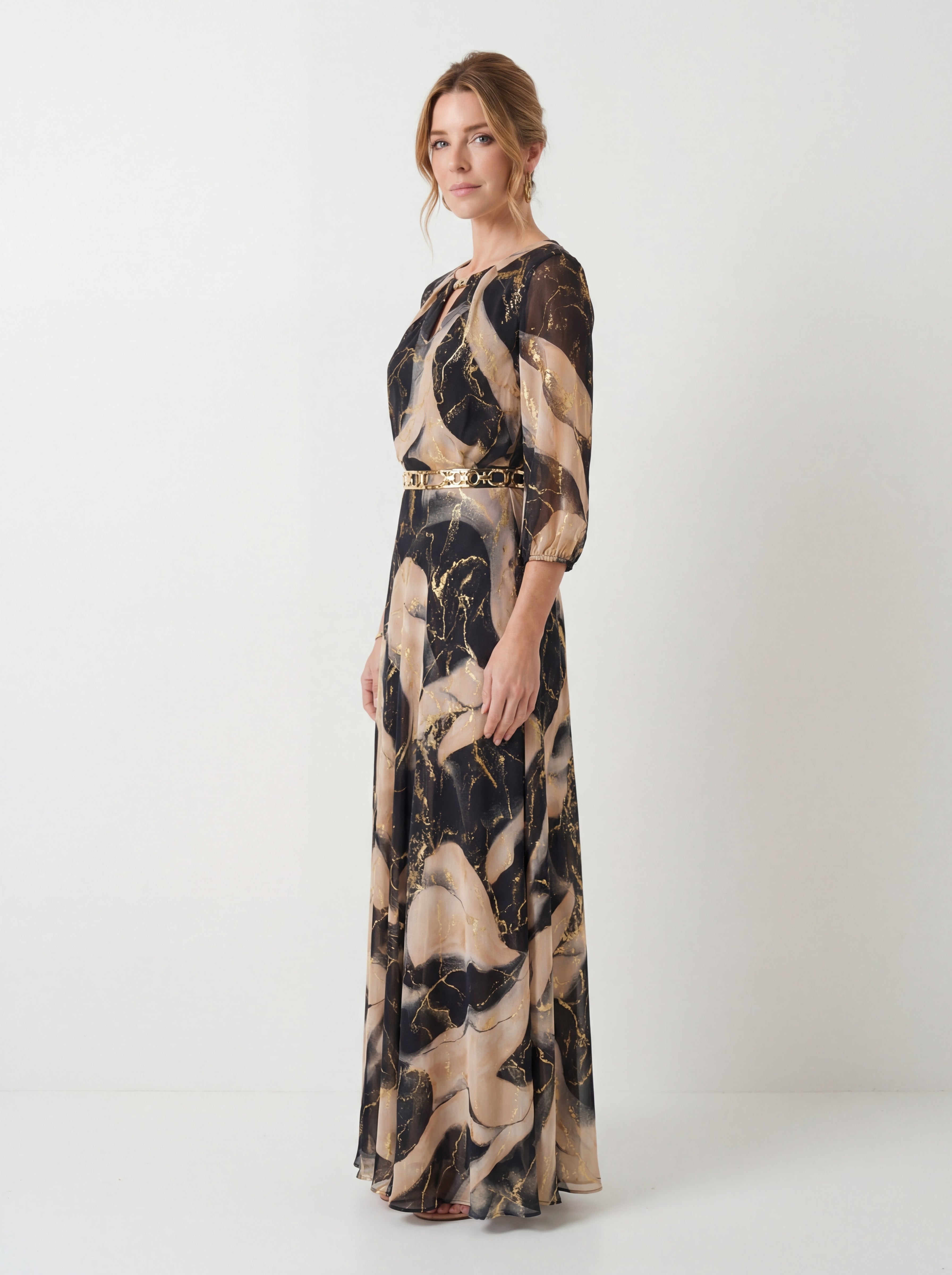 Robe en gaze imprimée – Grâce et raffinement