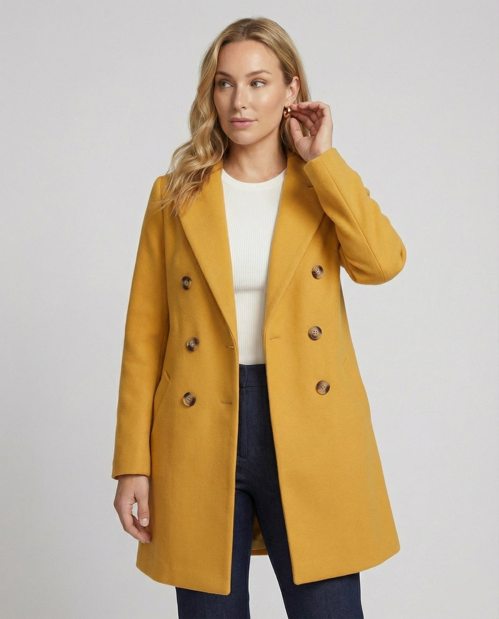 The Liora Coat — Marigold Wool Blend