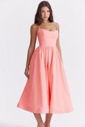 ESTELLE | Robe midi d'été chic avec corset