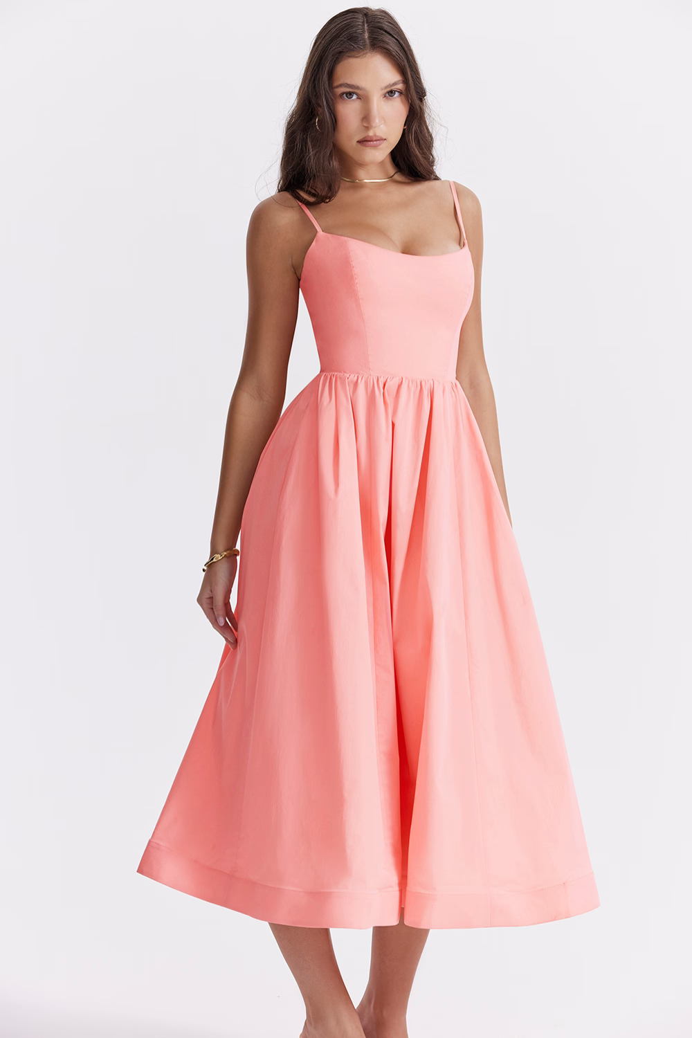 ESTELLE | Robe midi d'été chic avec corset