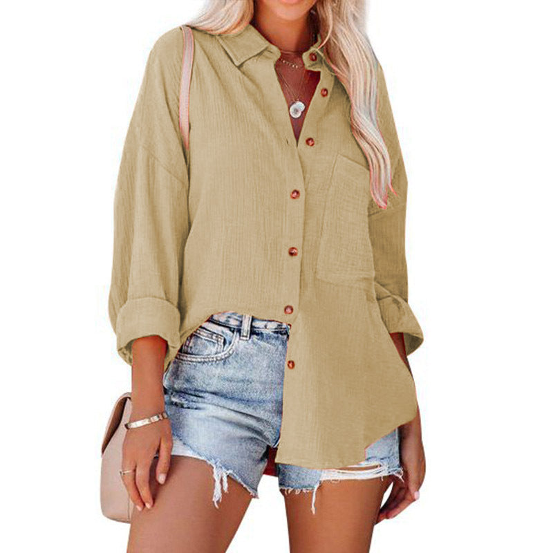 MADELYN | Blouse décontractée à manches longues avec boutons