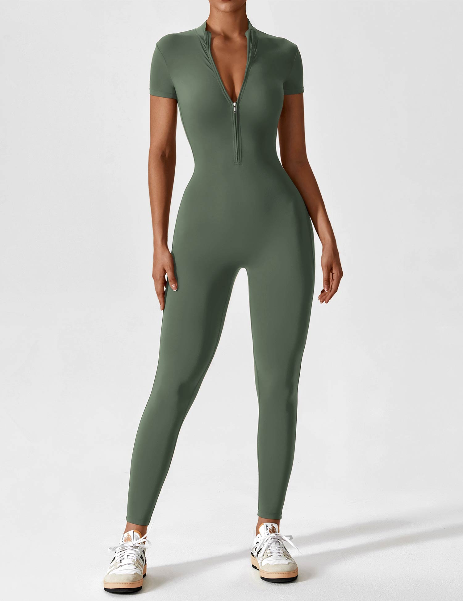 The Vela Zip Jumpsuit — Black Onyx