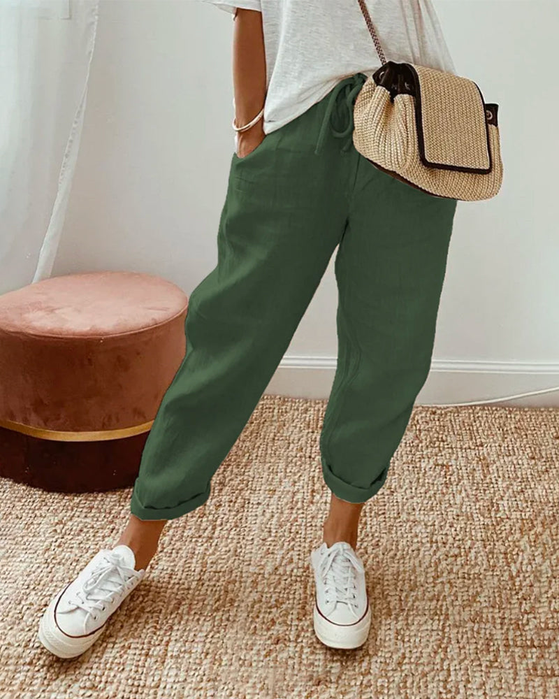 Lucie™ — Pantalon aérien en mélange coton et lin