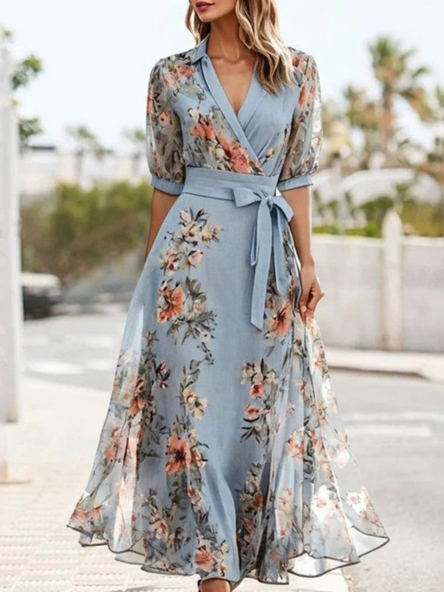 Hannah™ - Robe mi-longue d'été à fleurs