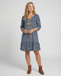 The Ivara — Blue Floral Midi Dress