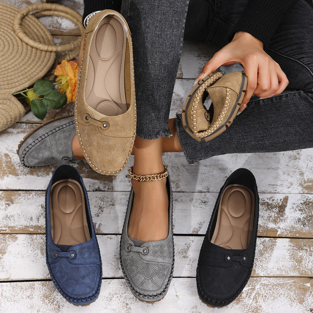Tova Slip-On — Chestnut Leather