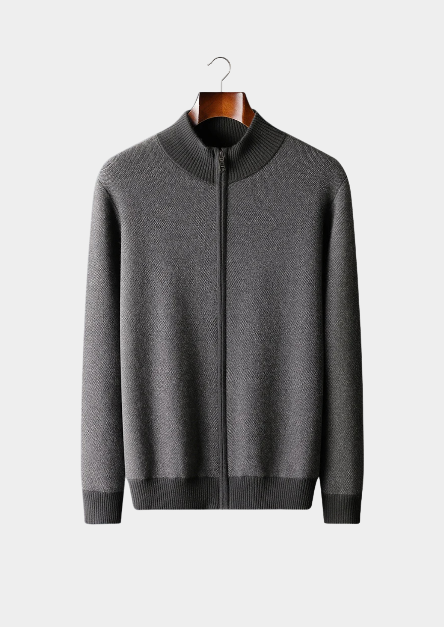 Cardigan en cachemire jacquard premium avec fermeture éclair