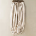 Pantalon Harem Femme en Coton Uni Buddha Stones avec Cordons et Poches