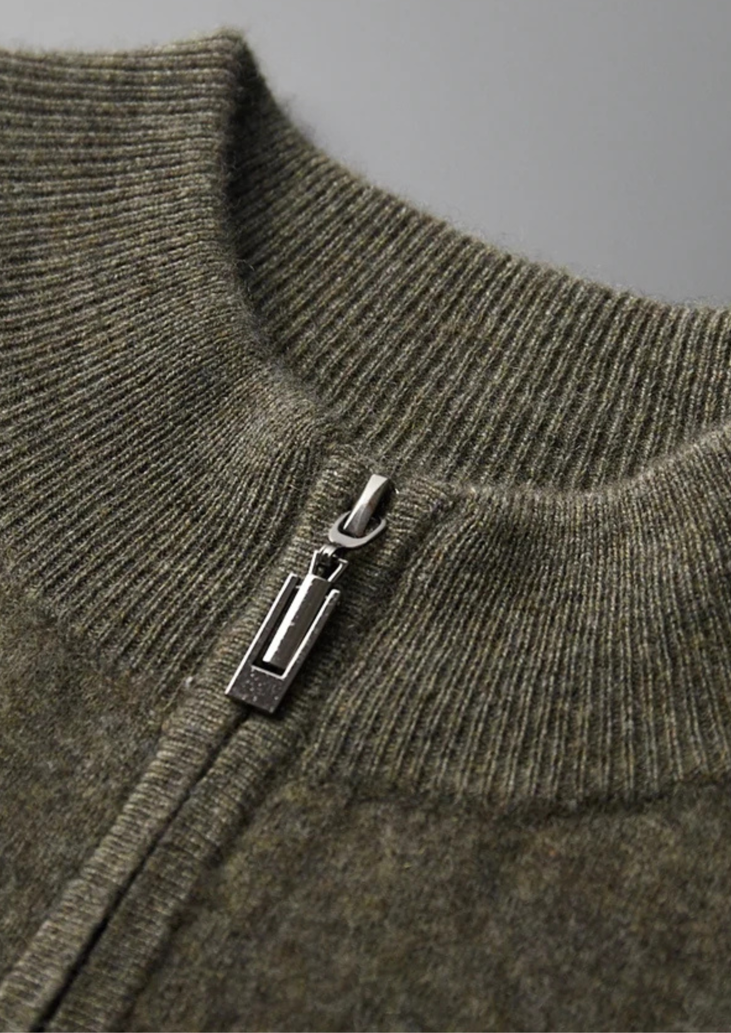 Cardigan zippé bicolore en cachemire premium