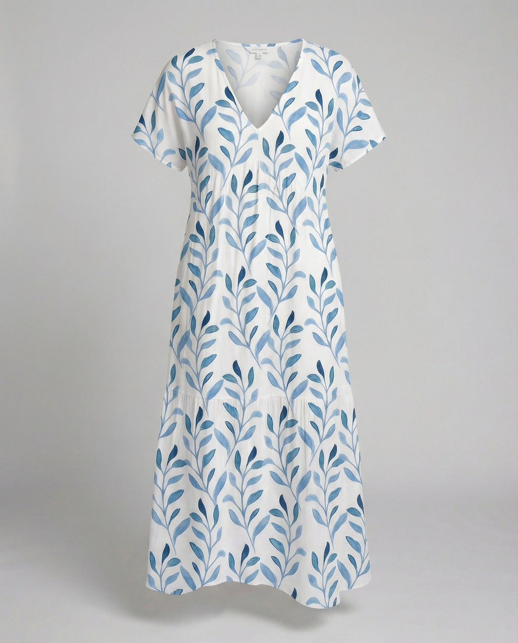The Elara — Blue Leaf Maxi Dress