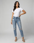 The Kyro Slim — Sky Blue Distressed Jeans