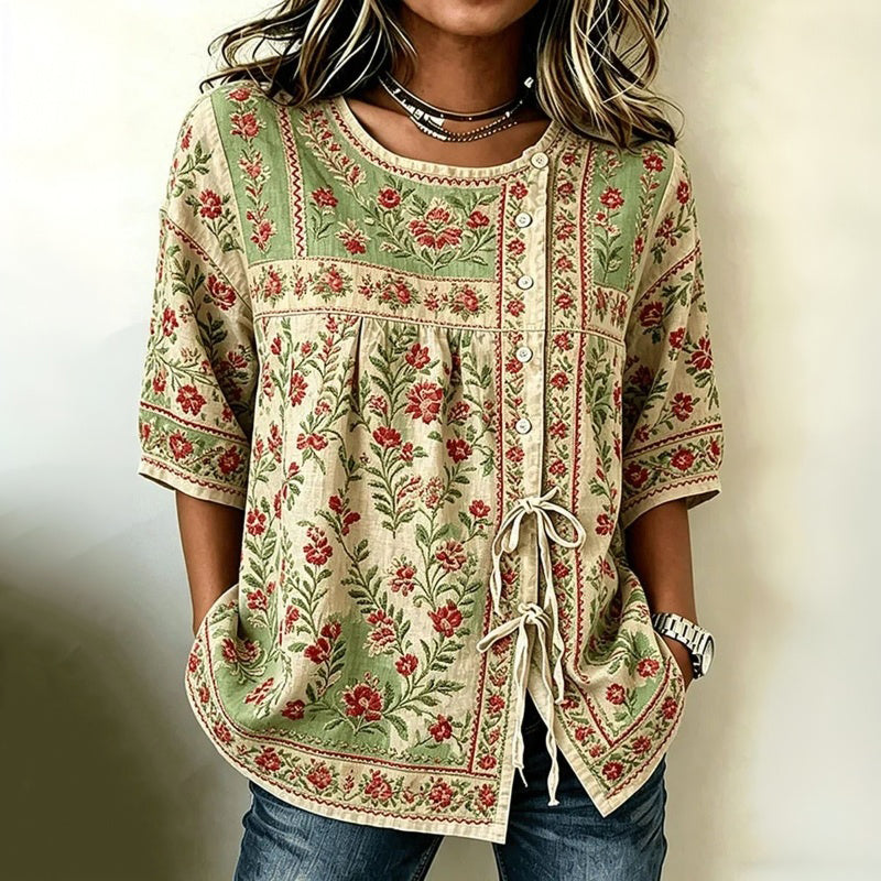 Blouse à imprimé floral vintage