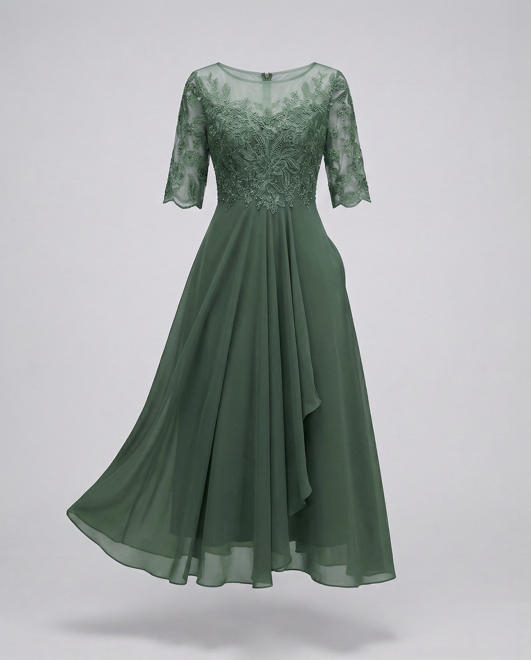 Thalassa — Cerulean Lace Midi Dress