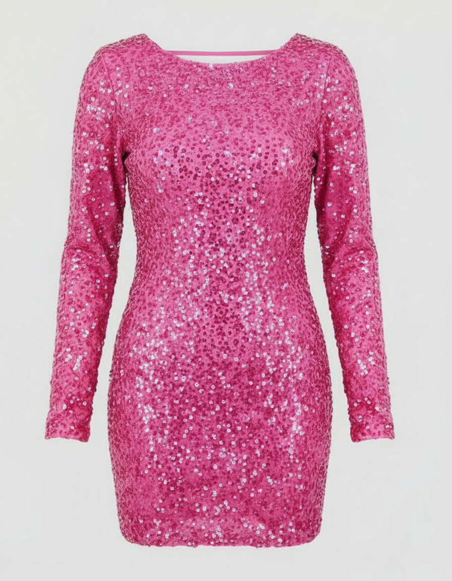 The Elara Mini — Silver Sequin Open Back