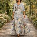 Fleur™ - Robe florale élégante avec décolleté en V