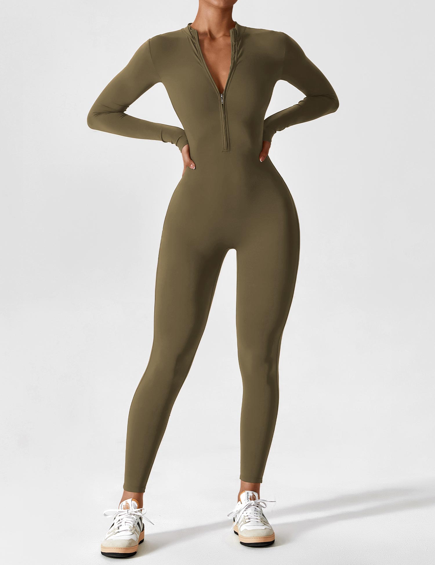 The Vela Zip Jumpsuit — Black Onyx
