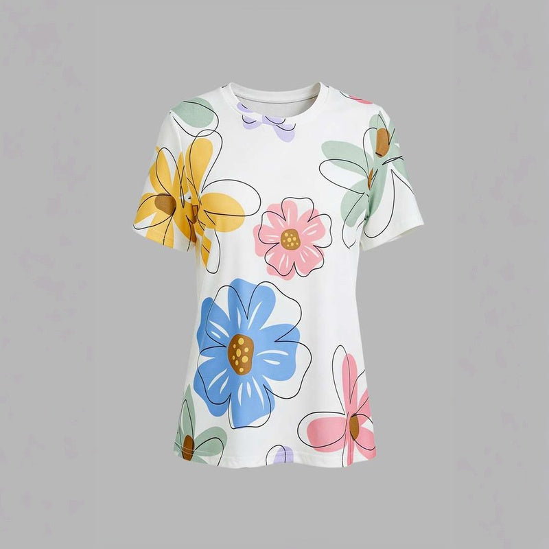 T-shirt décontracté avec imprimé floral