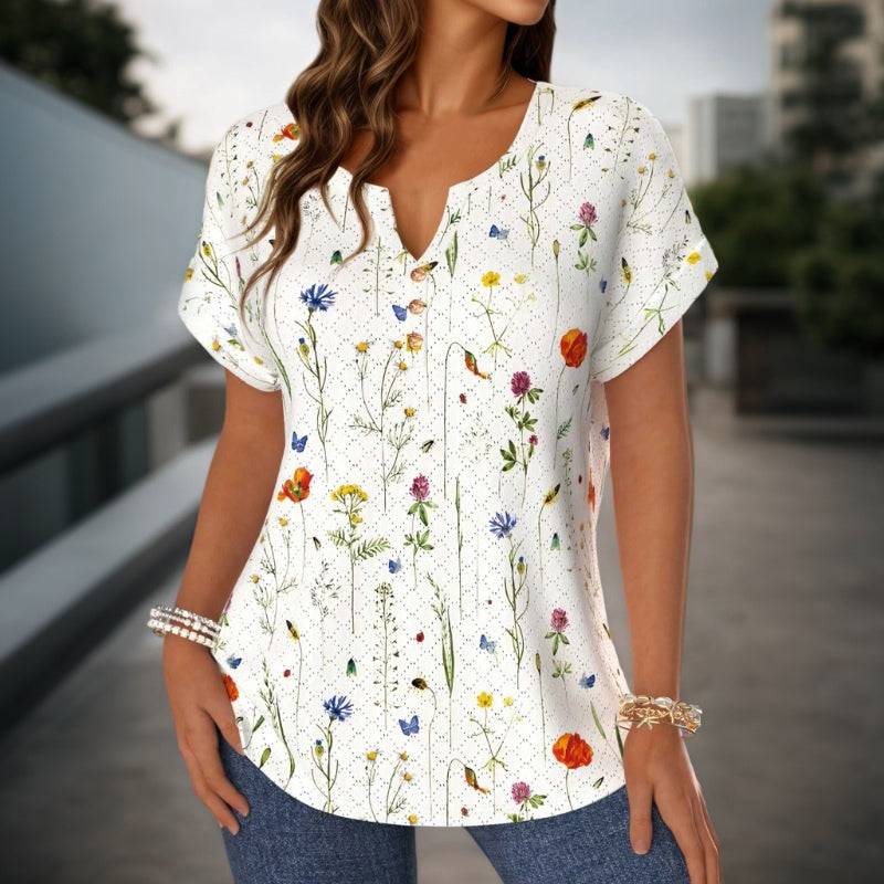 Blouse à motif floral vintage