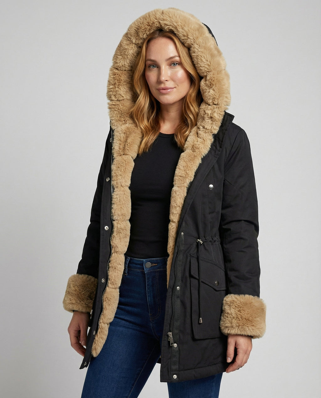 The Kiona Parka — Midnight Fur Lined Hood
