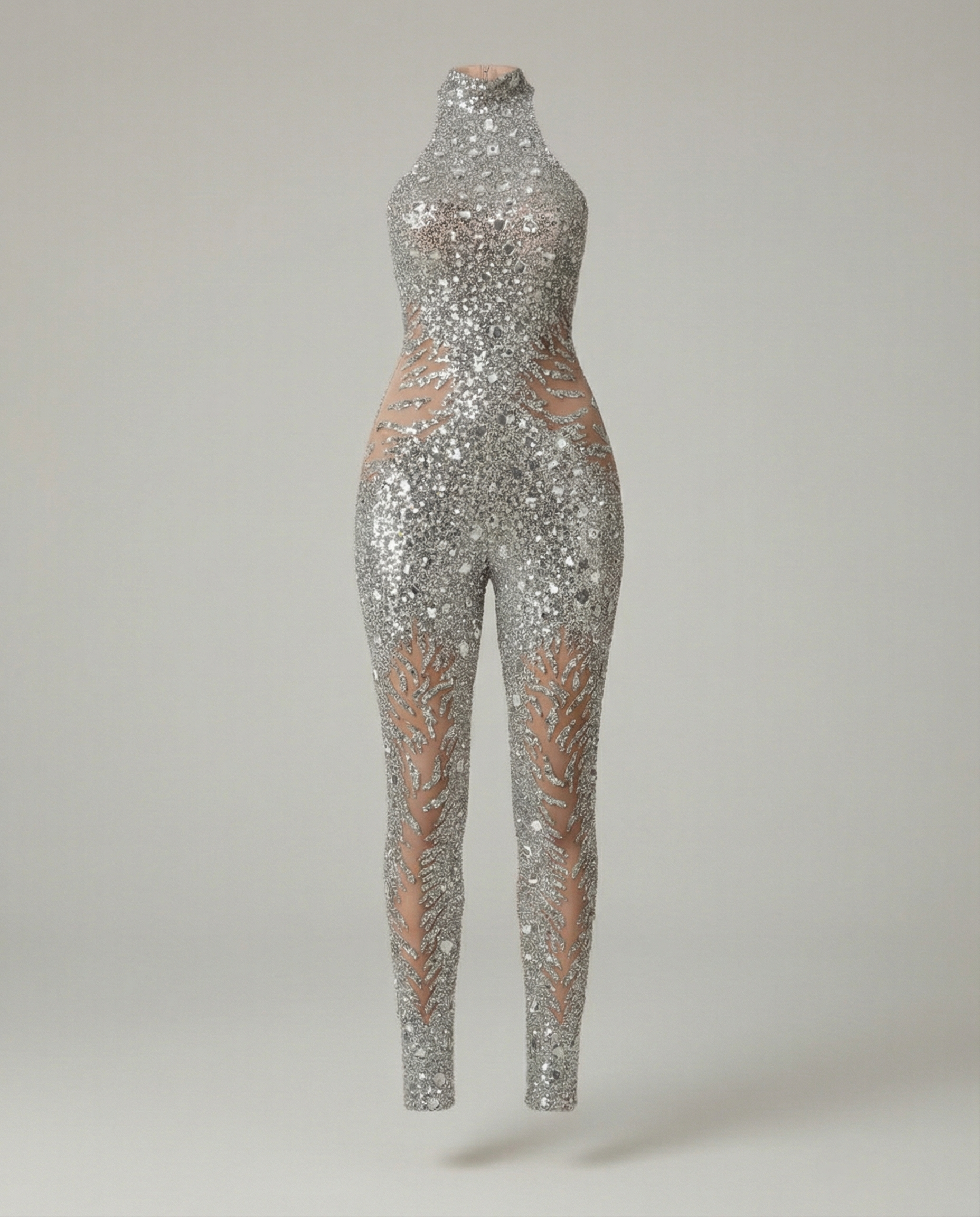 Liora Halter — Silver Sequin Jumpsuit