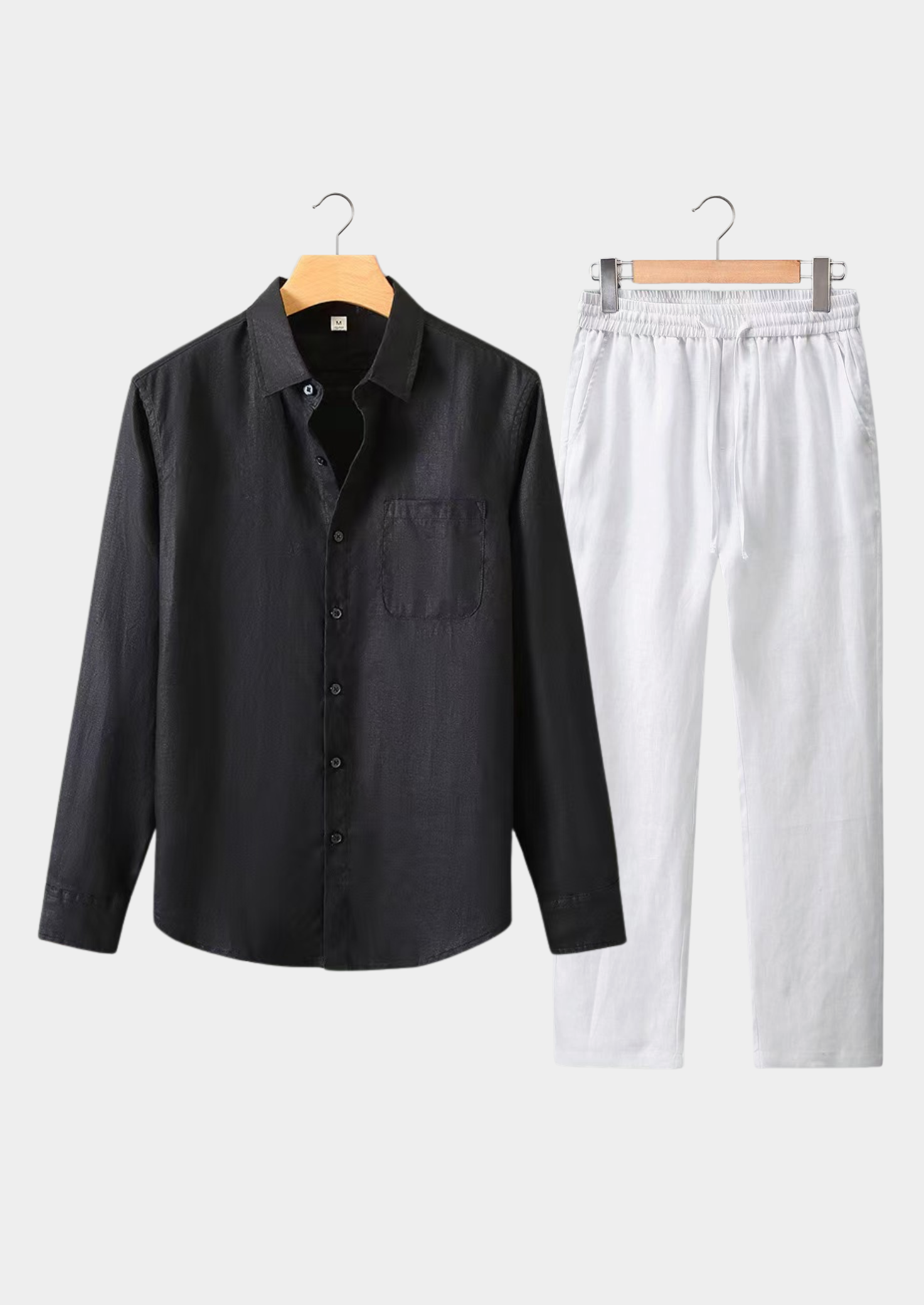 ENSEMBLE D'ÉTÉ MANCHES LONGUES DOLCEVITA – BLANC/NOIR