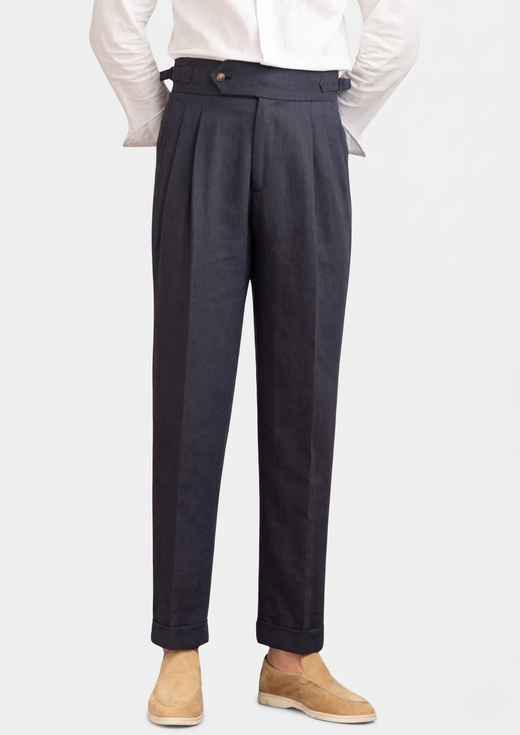 PANTALONS CÔTIERS PLISSÉS NAPOLI - Bleu Marine