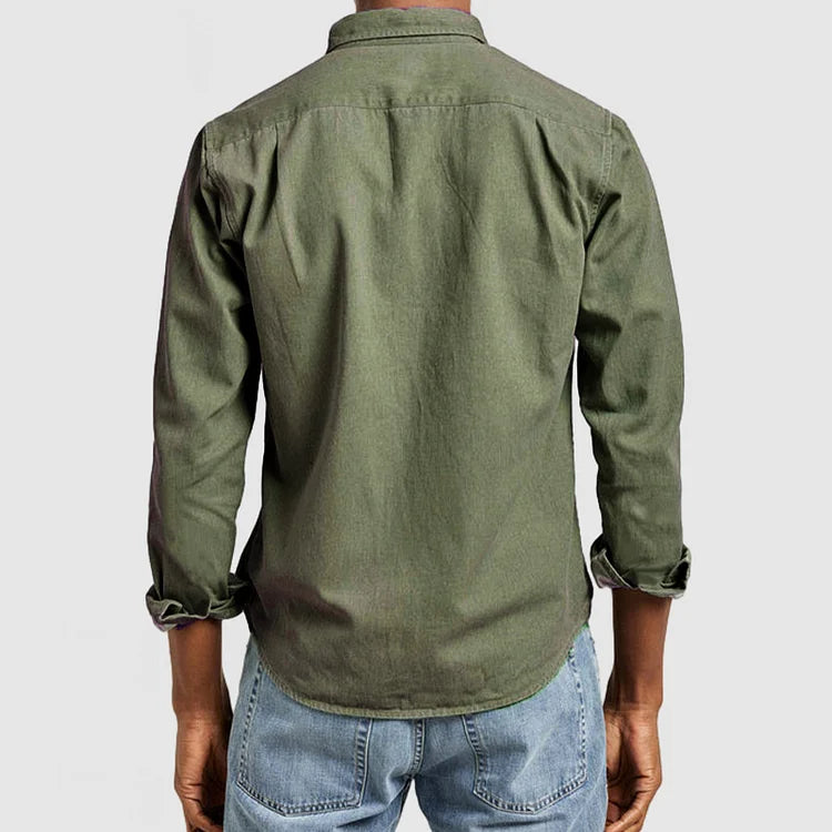 The Liron — Navy Notch Collar Shirt