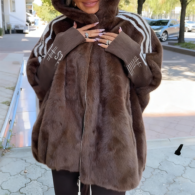 The Elka — Walnut Oversized Fur Coat