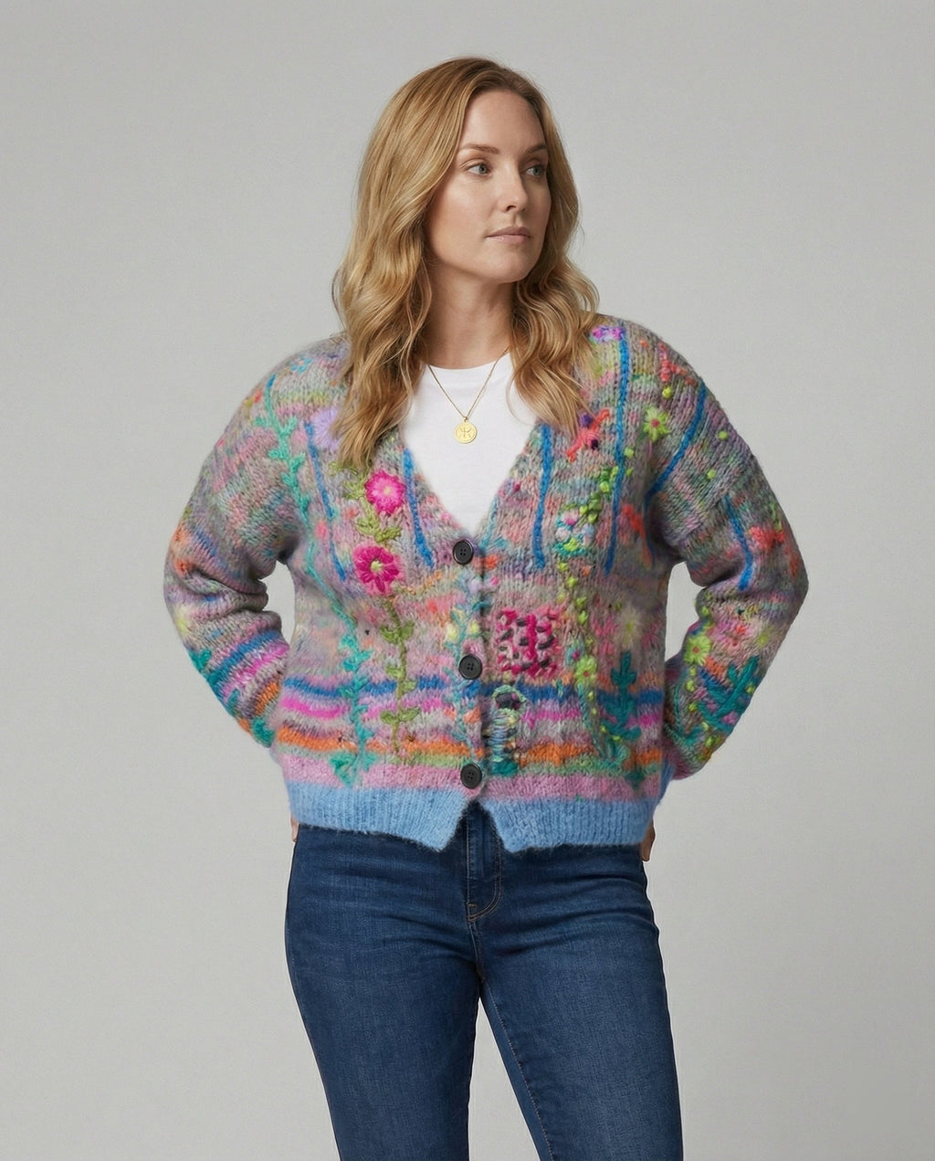 The Liora Cardigan — Cerulean Plush Knit