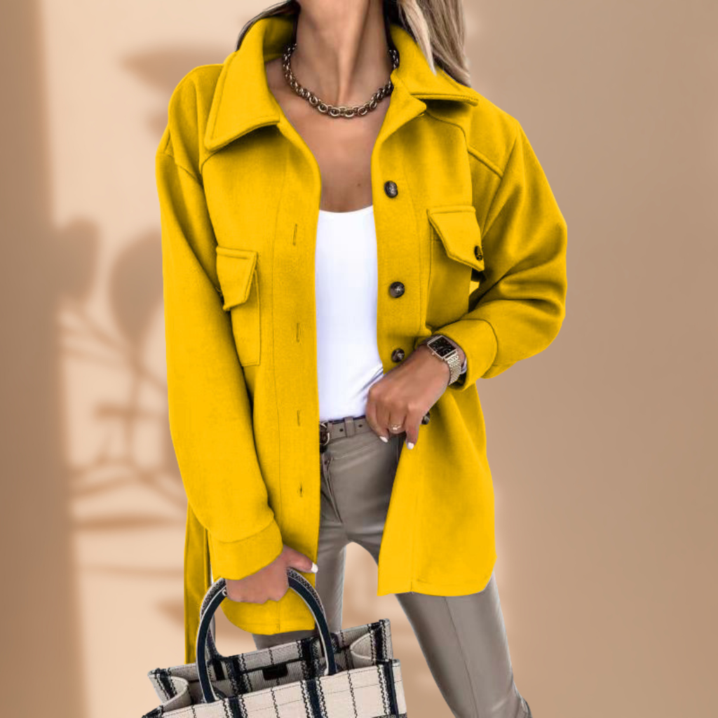 The Liora Belted Knit Jacket — Bone