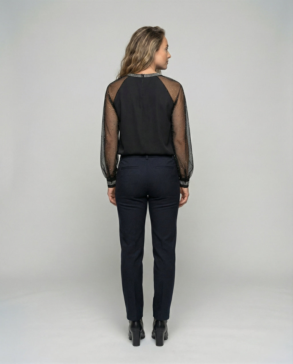 Liora Top — Midnight Mesh & Sequin