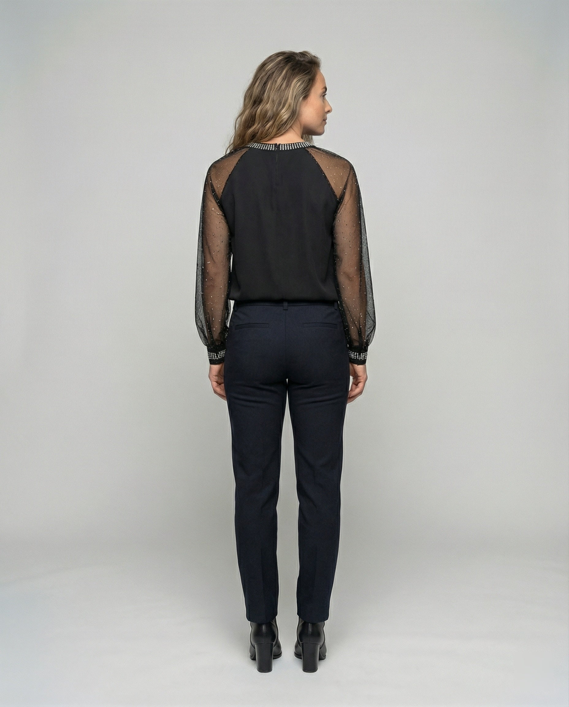 Liora Top — Midnight Mesh & Sequin