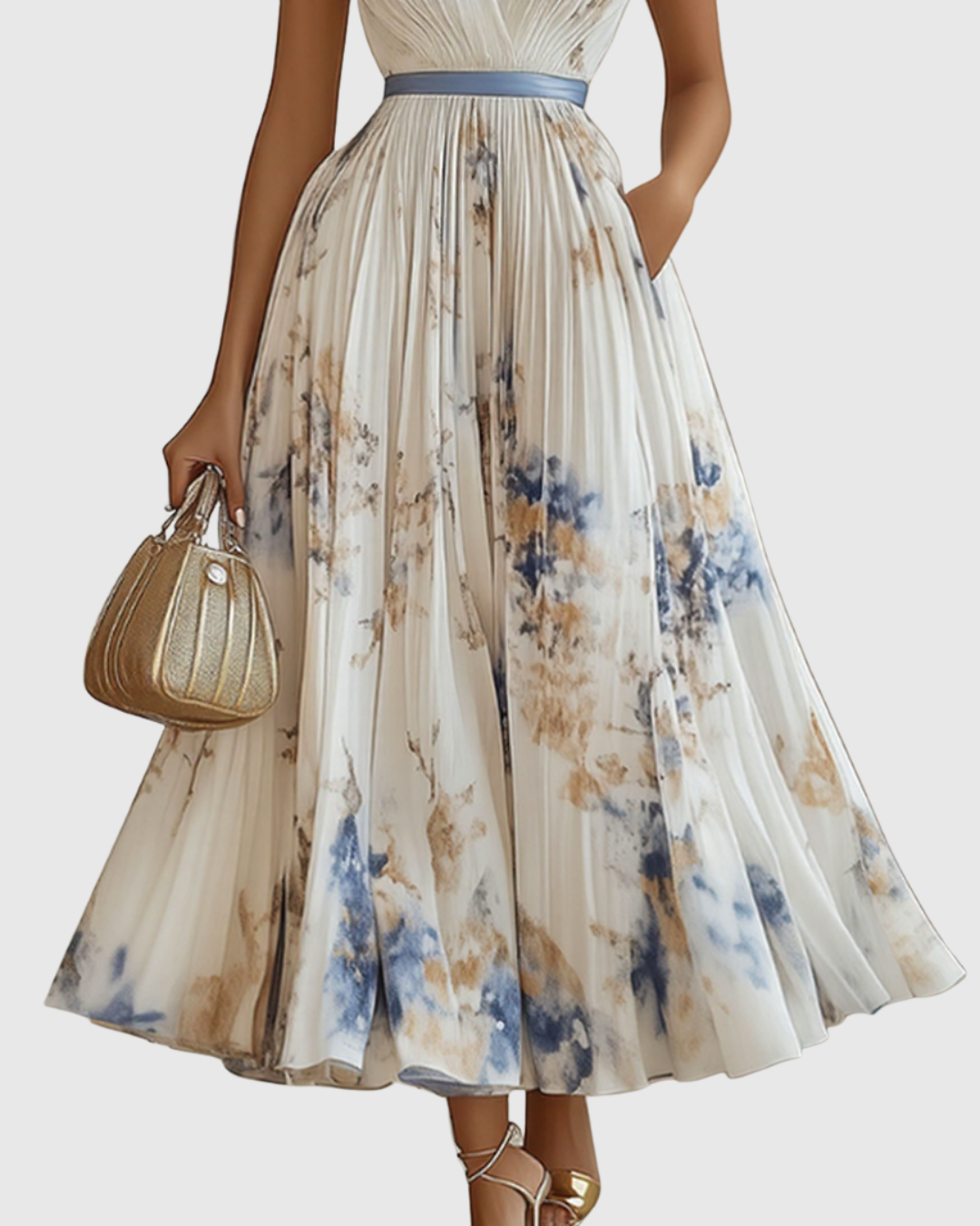 Siena™ - Robe Maxi Plissée Chic