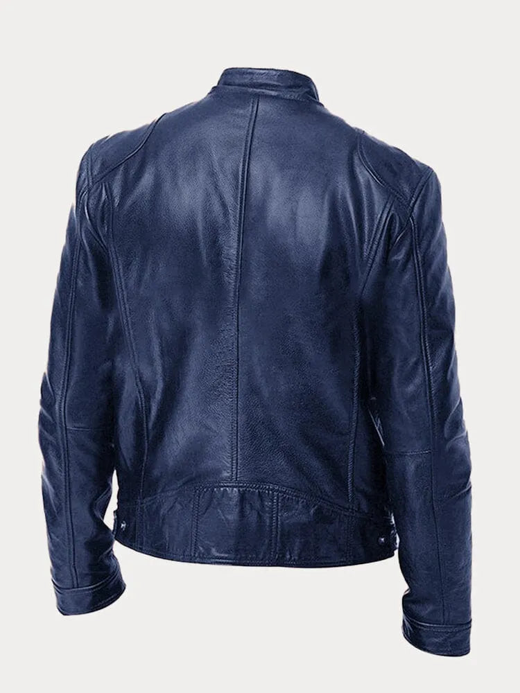 The Kaelen — Slate Vegan Biker Jacket