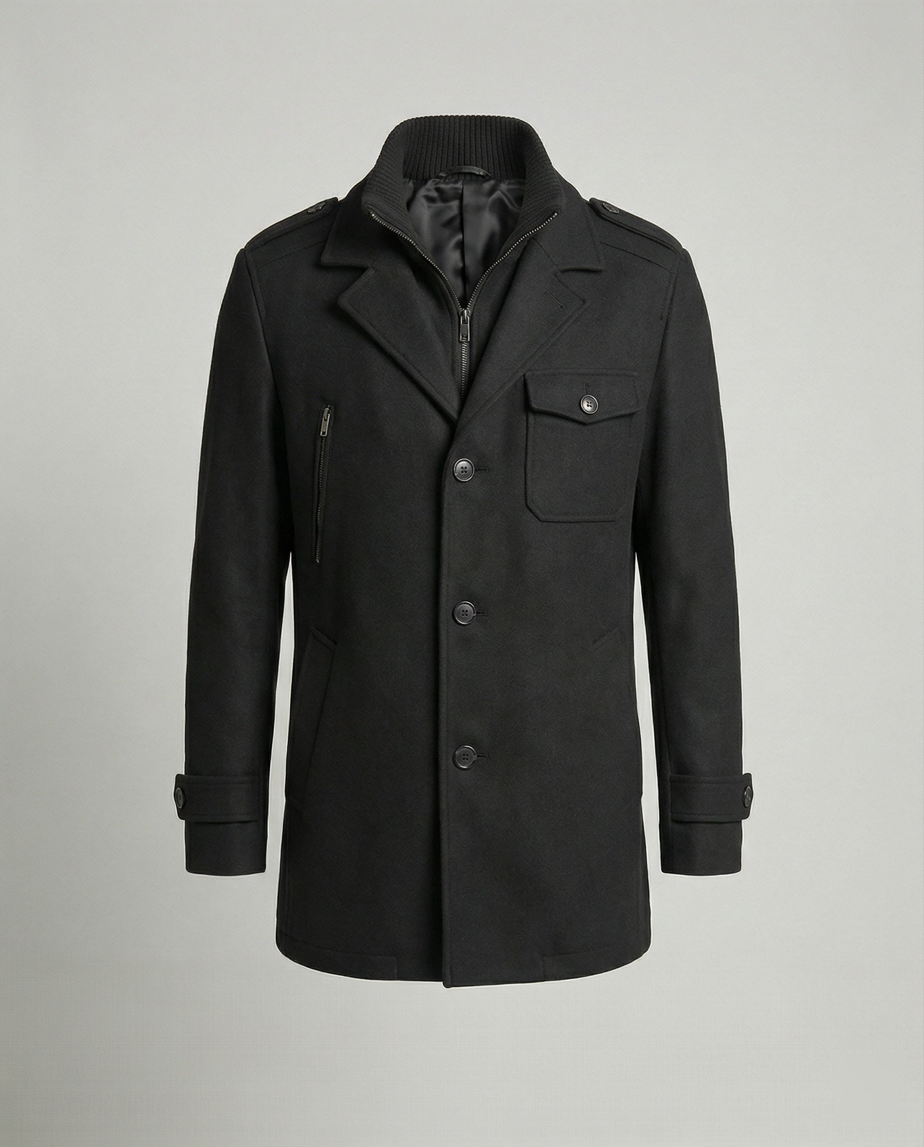 Bernd Field Coat — Onyx Wool Blend