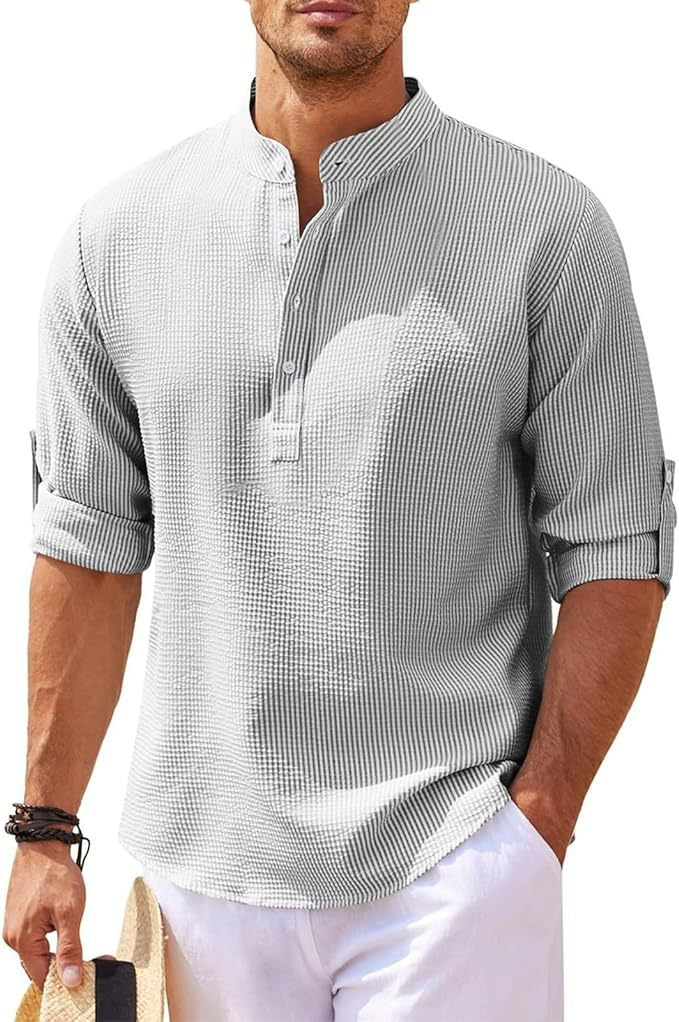 The Anselm — Band-Collar Button-Up Shirt