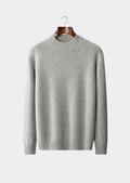 PULL COL ROULÉ EN CACHEMIRE PUR GRIS CLAIR