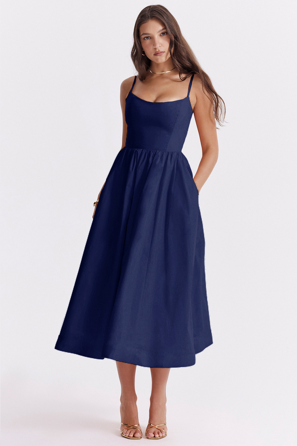 ESTELLE | Robe midi d'été chic avec corset
