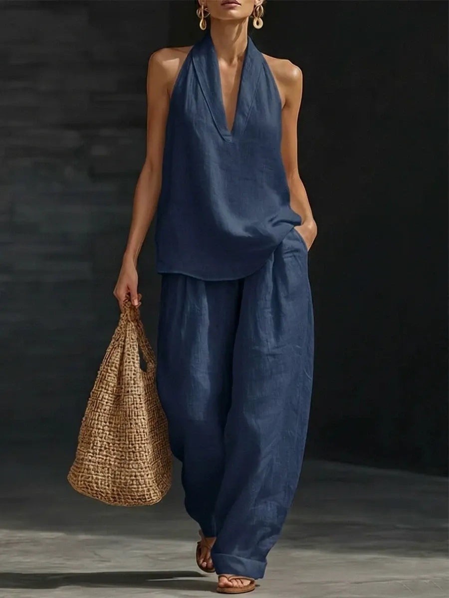 ZOE | Ensemble sans manches à jambes larges