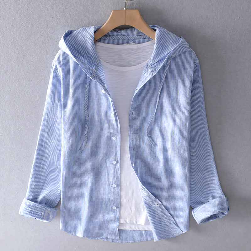 The Eira — Breezy Linen Hooded Shirt