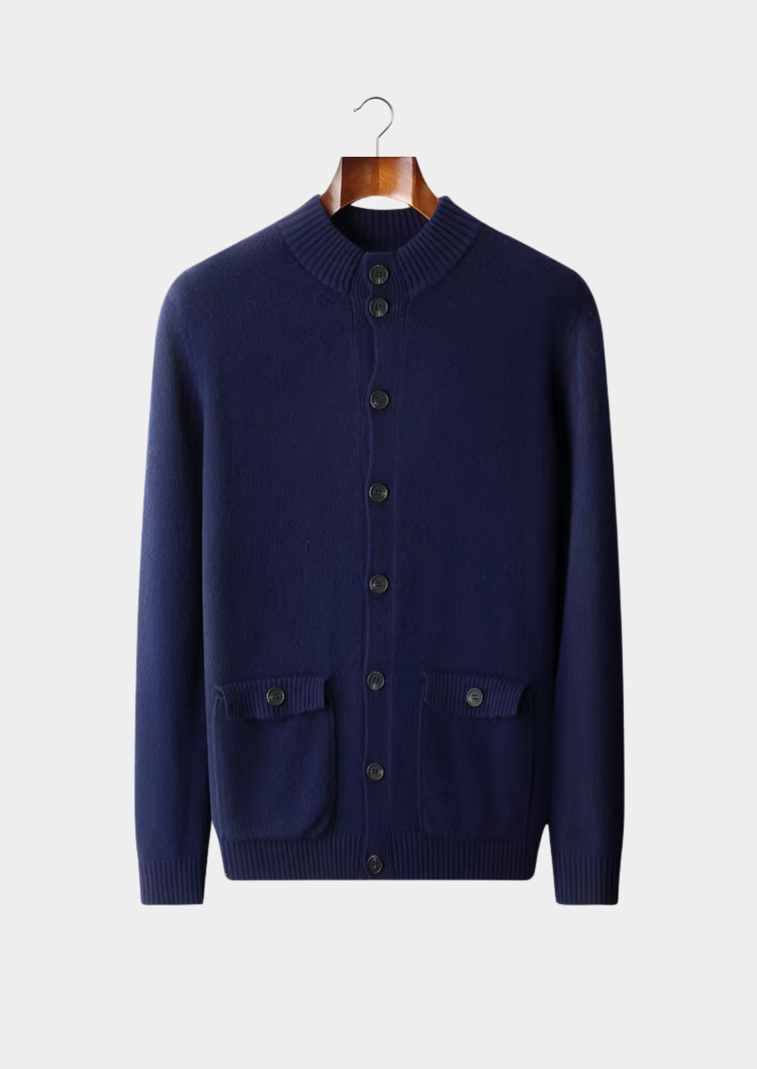 Cardigan à boutons en laine mérinos extra-fine pure tricotée