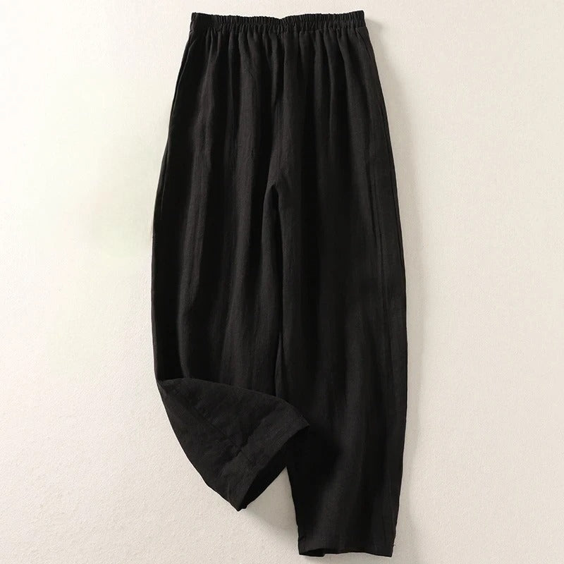 Amalia™ — Pantalon fluide en lin et coton aéré