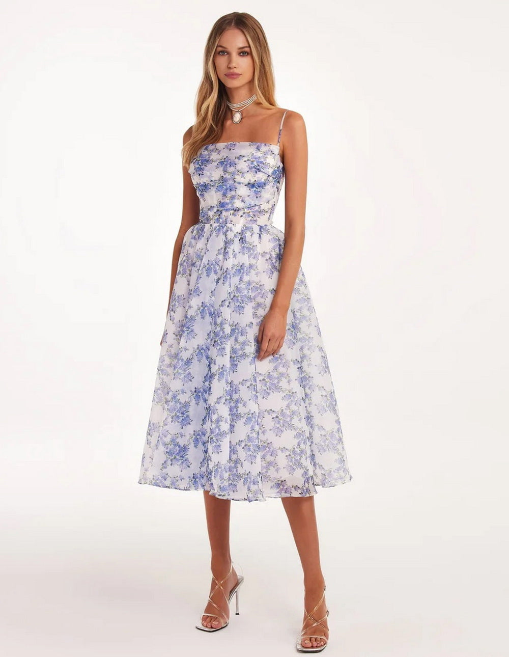 EMERY | Robe fleurie mi-longue