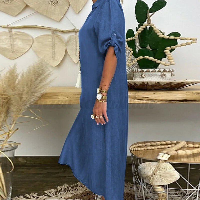Sadie | Robe chemise en denim confortable