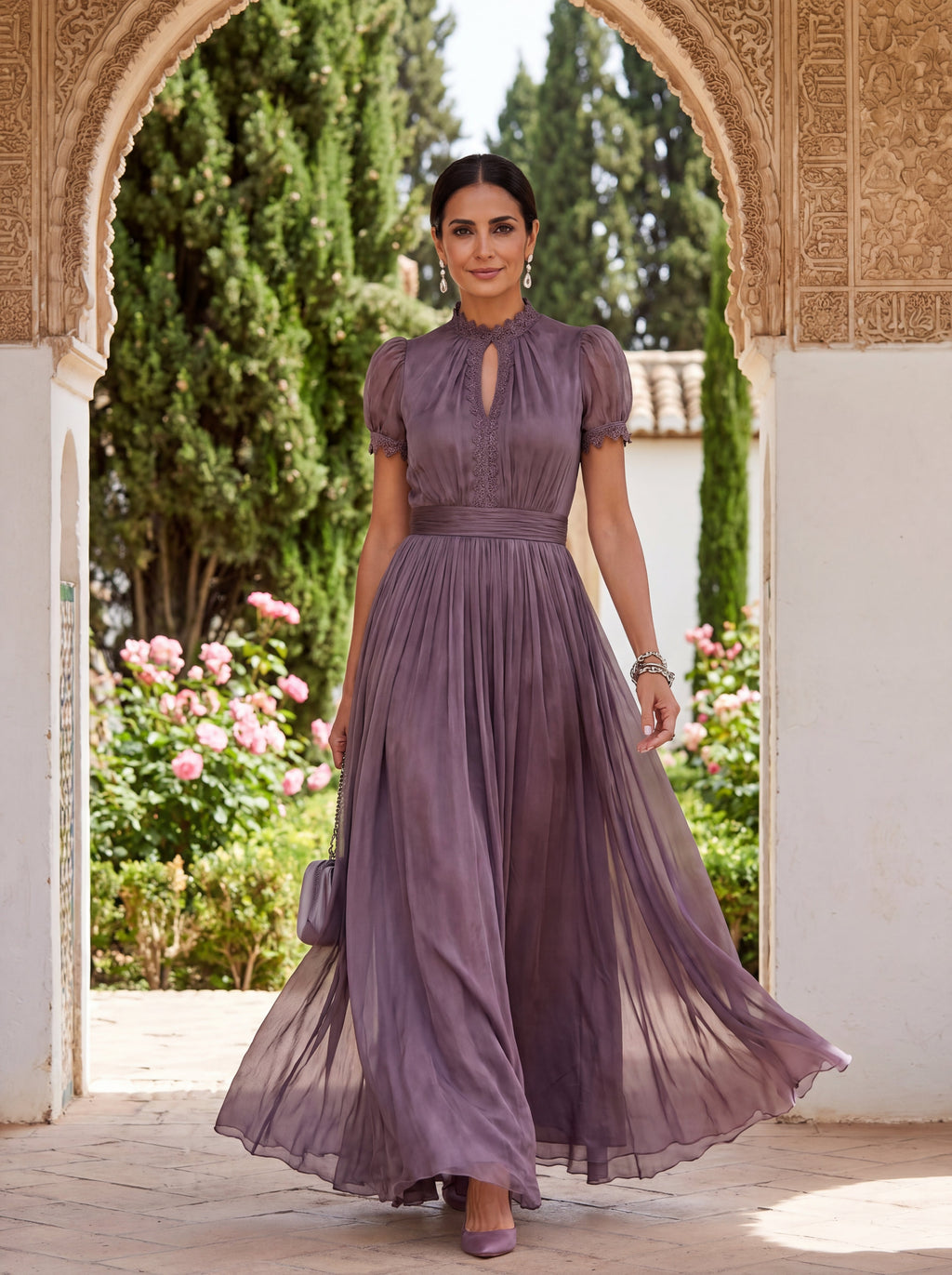 Robe Longue Flavia en Tissu Luxueux – Élégance Incomparable chez Maison Claire et Sylvie