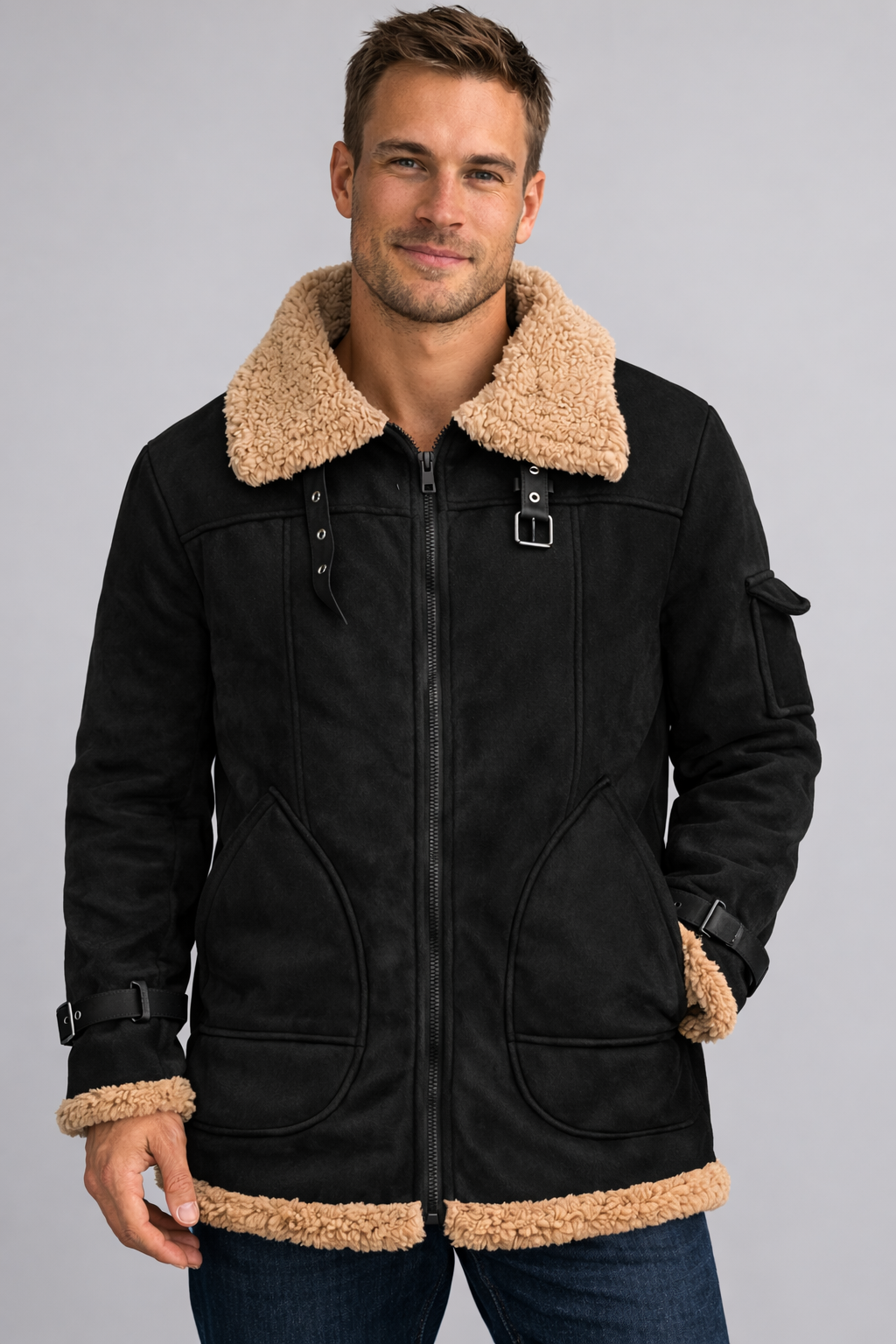 The Kaelen — Saddle Shearling Bomber