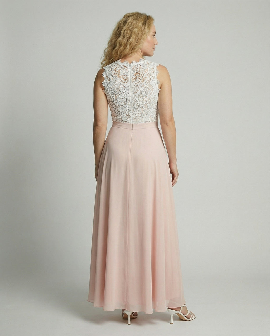 The Elara Maxi — Rose Chiffon & Lace
