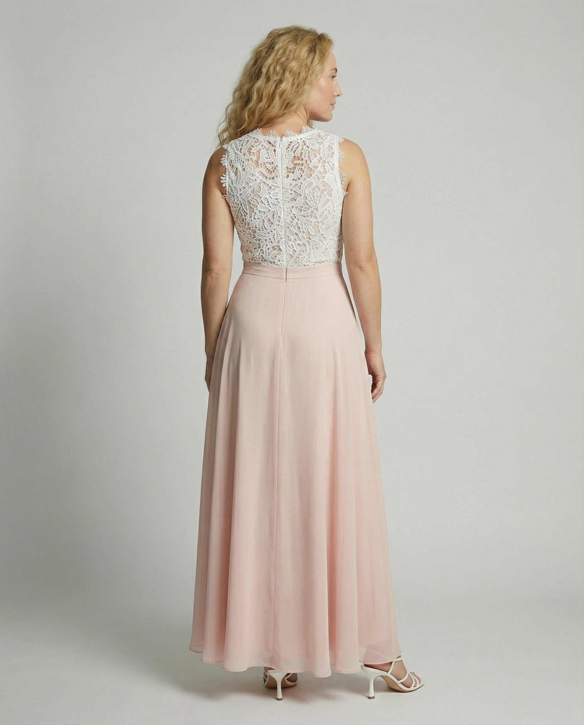 The Elara Maxi — Rose Chiffon & Lace